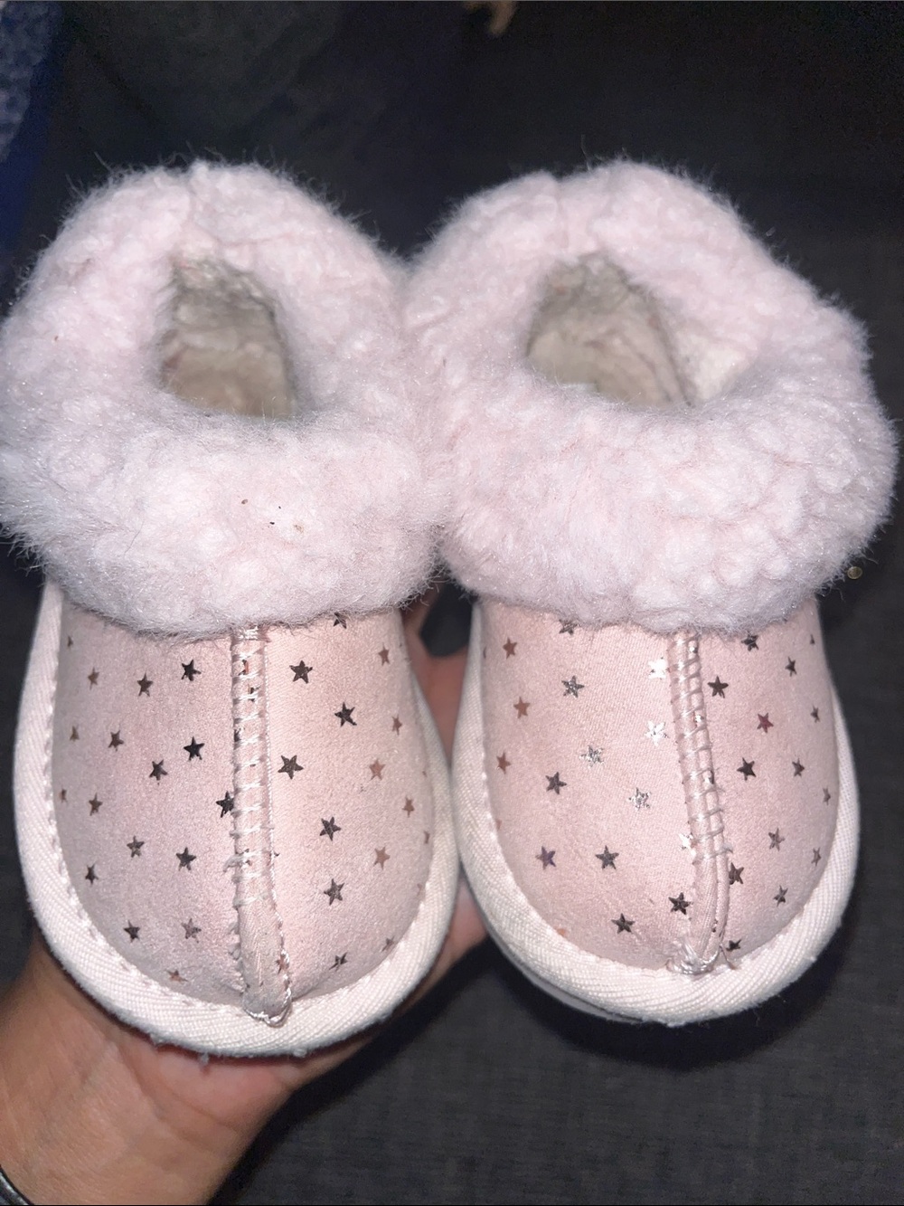 Pink Toddler Fuzzy Slippers